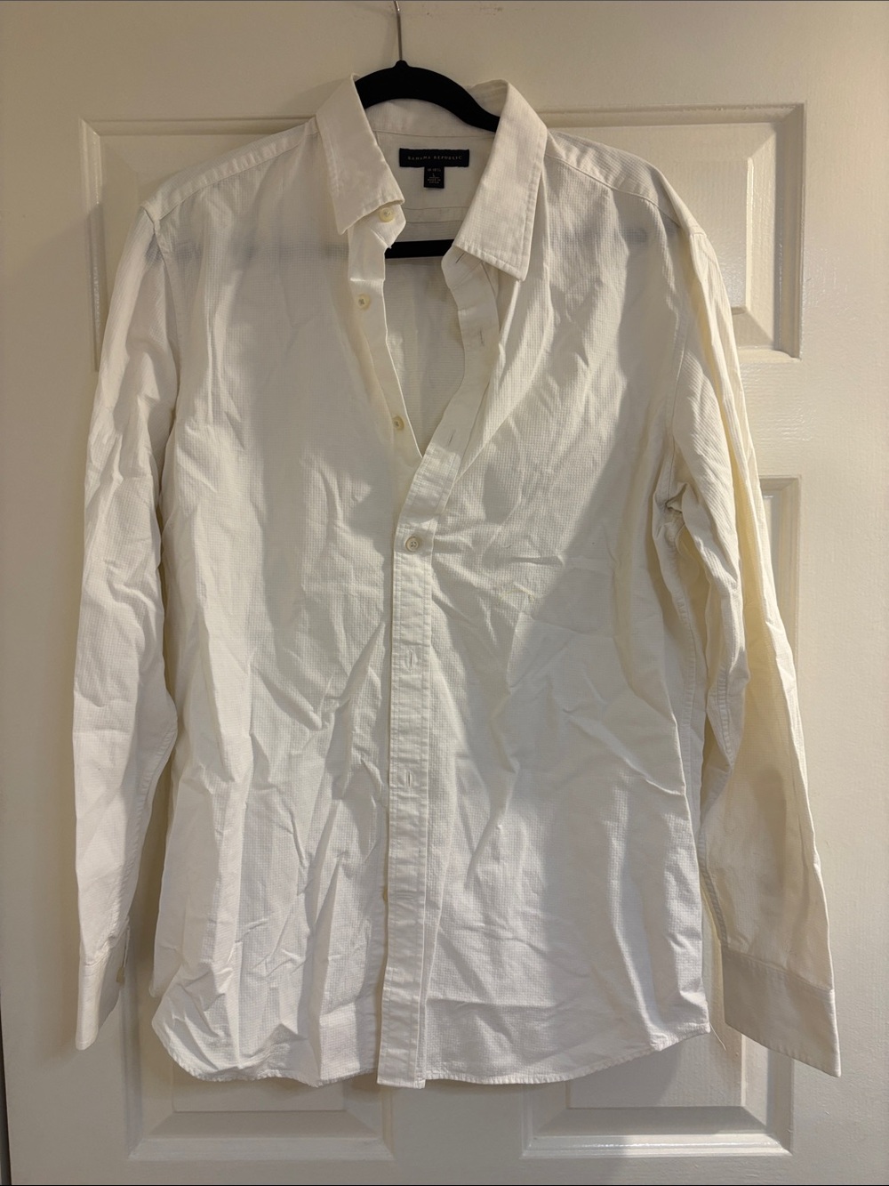 Banana Republic Off-White Cotton Dress Shirt